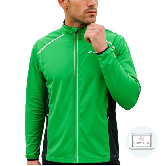Brooks Running Mens NightLife Infiniti Jacket Green Shelter Technology Size S - Picture 1 of 15